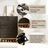 Fluted Shoe Storage Cabinet, Narrow Shoe Organizer with 2 Flip Drawers - 4 of 4