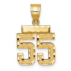 Black Bow Jewelry 14k Yellow Gold, Varsity Collection, Small D/C Pendant Number 55 - 1 of 3