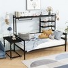TiramisuBest Twin size Metal Daybed with Movable Desk - Black Metal Design - 3 of 4