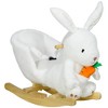 RUVALINO Baby Bouncers and Rockers, Baby Rocking Horse, Kids Riding Horse Rocking Chair, Plush Stuffed Rocking Animals, White, 23.5"*13"*19.75" - 4 of 4