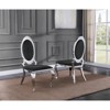 Classy Round Back Black Velvet Side Chairs with Silver Legs (Set of 2) - 2 of 2