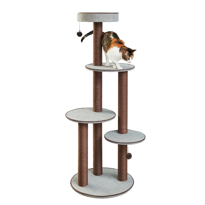 Two by Two Bloomfield - Gray Scratching Post Cat Furniture - 59.3 in. Tall, 2 of 17