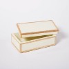 8" x 5" Wood Edge Trim with Resin Inlay Decorative Box Ivory - Threshold™ designed with Studio McGee - image 4 of 4