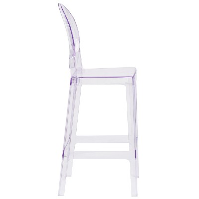 Cassidy Clear Polycarbonate Oval Back Barstool