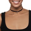 Ross-Simons 0.12 ct. t.w. Diamond Circle Pendant Choker Necklace With Black Velvet Cord and Sterling Silver Size 13 - 2 of 4