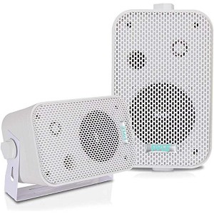 Pyle 3.5'' Indoor/Outdoor Waterproof On-Wall Speakers - 150W RMS, White, 2-Piece Set - 1 of 4