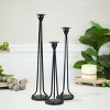 VIP Metal 20 in. Black Candle Holders Set of 3 - 2 of 4