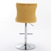 Gulches Set of 2 Gold Swivel Velvet Barstools Adjustable 25 to 33 Inches Chrome Base Tufted Home Pub Kitchen Island - 4 of 4