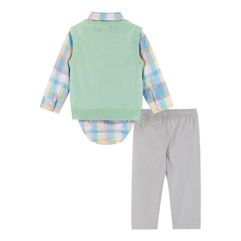 Andy & Evan  Infant  Light Green Plaid Sweater Vest Set, 2 of 5