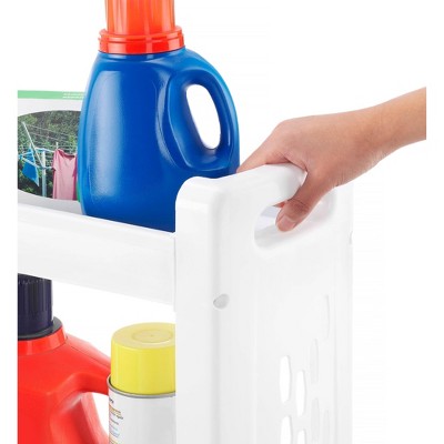 White Slim 3-Tier Rolling Storage Cart with Wheels