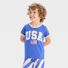 Toddler Boys' 2pc Americana USA Short Sleeve T-Shirt and Shorts Set - Blue - 3 of 4