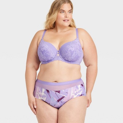 Women's High Cut Lace Bikini Underwear - Auden™ Plum Purple Xs