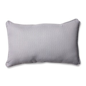 Pillow Perfect Oxford Rectangular Throw Pillow - Gray (18.5x11.5") - 1 of 3