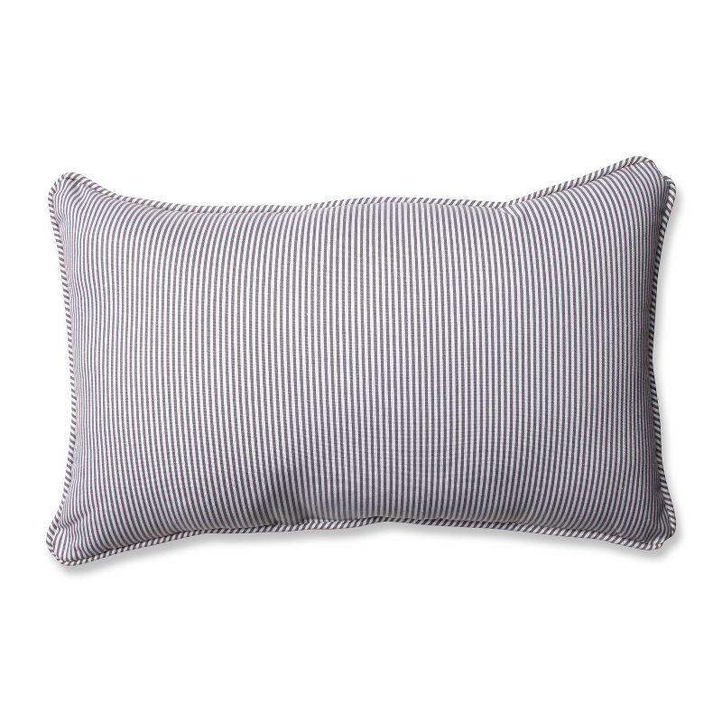 Pillow Perfect Oxford Rectangular Throw Pillow - Gray (18.5x11.5"), 1 of 5