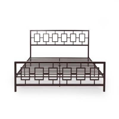 GDFStudio Girard King Size Modern Iron Platform Bed Frame
