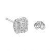 Haus of Brilliance Silver Round-Cut Diamond Accent Swirl Square Knot Stud Earrings - 4 of 4