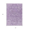 Lilac And Purple Floral Washable Indoor Outdoor Area Rug - 3 of 4