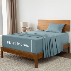 Mellanni 1800 Bed Sheet Set With DEEP Fitted Sheet - 1 of 3