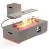 BDELITE 50,000 BTU Outdoor Fire Pit Table with LED Light, Propane Tank, Windshield, Glass Stone and Rain Cover-42*20*12 Inch, Brown - 2 of 4