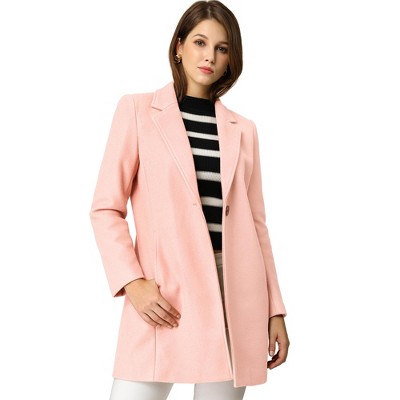 INSPIRE CHIC Women's Regular Fit Notched Lapel Long Sleeve Buttoned Classic Coat