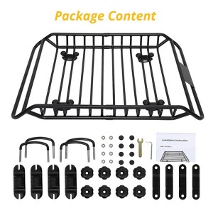 Roof Rack Basket, Heavy Duty Basket Universal Steel Rooftop Cargo Carrier, 220LBS Load Capacity Roof Basket for SUV Truck Cars, Black - 1 of 4