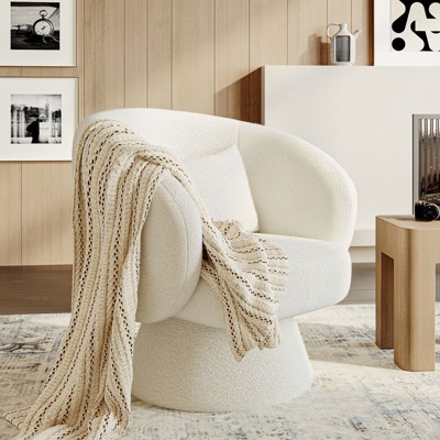 Swivel Accent Chair, Modern Upholstered Barrel Chair with 360 Swivel