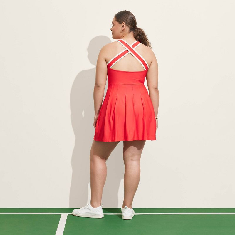 Prince Pickleball Women's Cross-Back Pleated Dress - Red, 4 of 10
