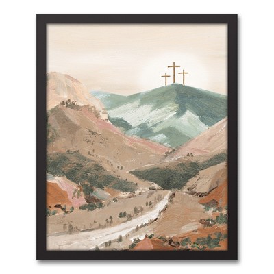 Creative Products Colorful Cross Path 17.73 x 21.73 Black Framed Canvas