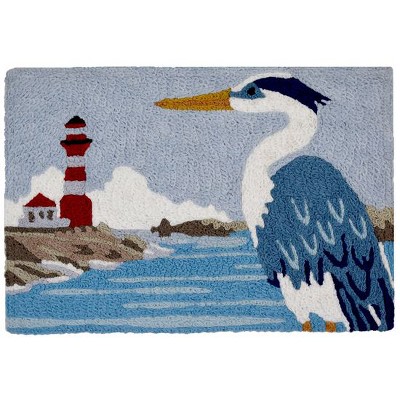 Jellybean Indoor/Outdoor Decorative Heron and Lighthouse Accent Rug - 20" X 30"