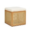 Christopher Knight Home Kristin Modern 18" Rubberwood and Rattan Upholstered Ottoman - 2 of 4
