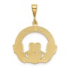 Black Bow Jewelry 14k Yellow Gold Claddagh Pendant, 23mm (7/8 inch) - 3 of 4
