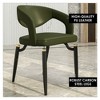LeisureMod Entice Modern Dining Chairs Upholstered Leather Seat Curved Back Metal Legs - 4 of 4
