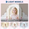 Kids Vanity with Lighted Mirror & Stool, with Drawer & Open Shelves, 2 in 1 Little Girls Vanity Table for 3-9 Yrs Girls - 4 of 4