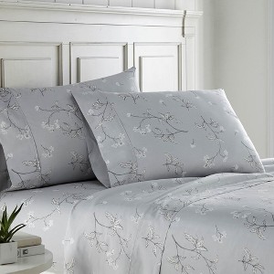 Southshore Fine Living Myosotis Collection Set of 2 Pillowcases, 300 Thread-Count Cotton Sateen - 1 of 3