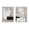 Kate and Laurel Sylvie Line 1 Left and Right Neutral Linen Framed Canvas Art Set by Nikita Jariwala - 2 of 4