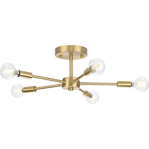 Progress Lighting, Delayne Collection, 5-Light Semi-Flush Mount, Brushed Bronze, No Shade - 1 of 1