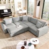 100''W Elegant L-Shaped Upholstered Sectional Sofa, 4-Seat Large Corner Couch with 3 Pillows for Living Room, Apartment and Office 4Q - ModernLuxe - 2 of 4