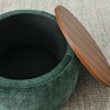 25" x 25" x 14.7" Round Storage Ottoman, 2 in 1 Function, Work As End table and Ottoman, with Small Seat - 3 of 4