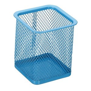 Unique Bargains Metal Large Capacity Square Desk Accessories Mesh Pen Holders - 1 of 4