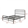 Metal Bed Frame Queen Size Platform No Box Spring Needed with Vintage Headboard and Footboard Premium Steel Slat Support/Black - 4 of 4