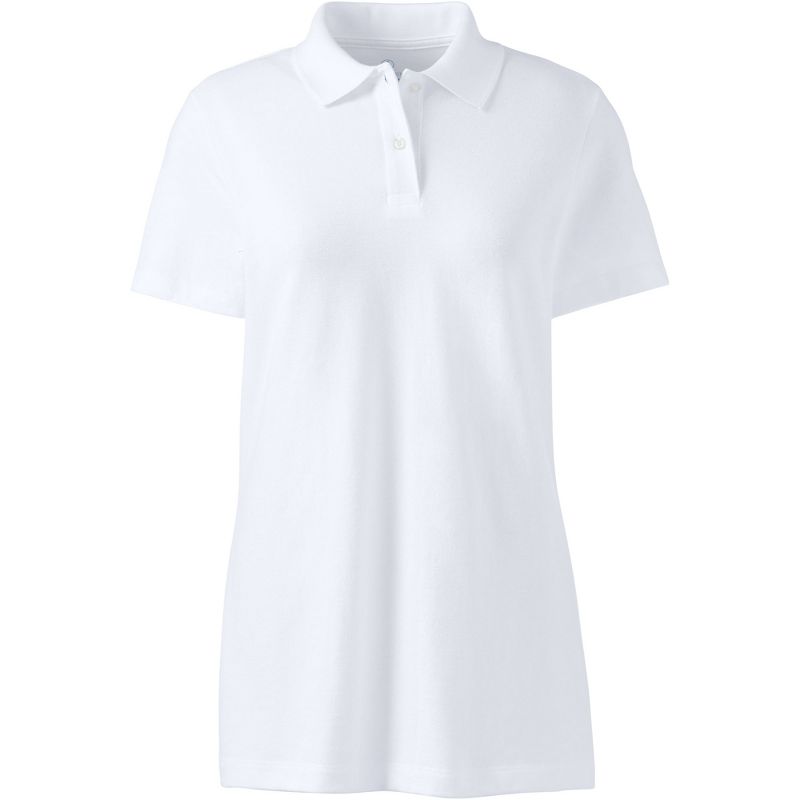 Lands' End Women's Short Sleeve Basic Mesh Polo Shirt, 2 of 3