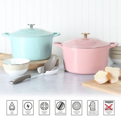 Martha Blue 7qt Enameled Cast Iron Dutch Oven