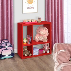 Kings Brand Furniture - Katelyn 4-Cube Open Bookcase, Kids Toy Storage Shelf Organizer - 1 of 4