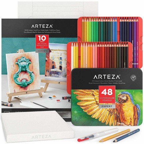 Arteza Watercolor Pencils Assorted, 48 Colours