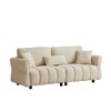 NicBex Couches for Living Room 80" Cloud Sofa Premium Chenille Fabric Upholstered 3-seat Sofa Couch with Pillows and Solid Wood, Beige - 3 of 4