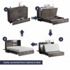 Mjkone Queen Murphy Bed Cabinet with Built-in Charging Station, Drawers, Folding Mattress for Bedroom Guest Room - 3 of 4