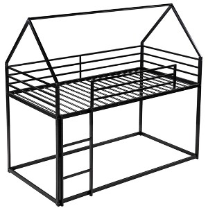 NicBex Twin Over Twin House Bunk Bed with Built-in Ladder for Kids,Girls,Boys - 1 of 4