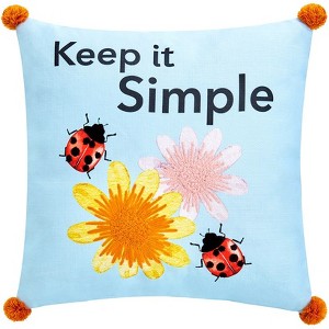 The Lakeside Collection Ladybug Embroidered Accent Pillows - Keep it Simple - 1 of 3