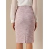INSPIRE CHIC Women's Plaid Tweed High Waist Split Office Pencil Skirt - 3 of 4