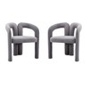 Gulches Set of 2 Gray Velvet Contemporary Accent Dining Chairs - Barrel Side Chairs with Elephant Feet, High-Density Foam - 3 of 4